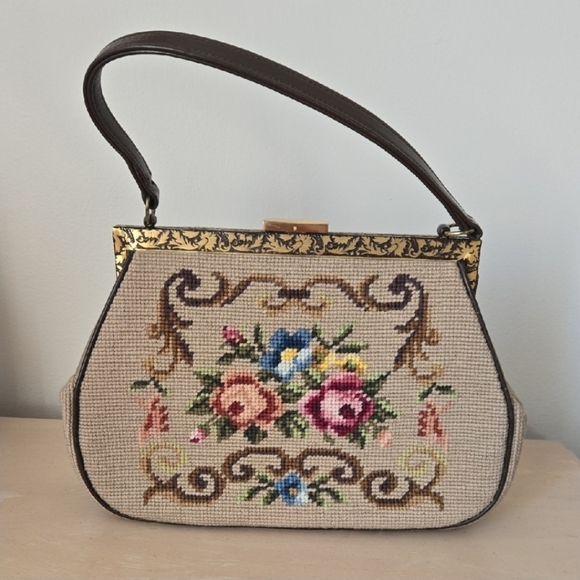 Handbags - Vintage Petit Point Needlework Purse